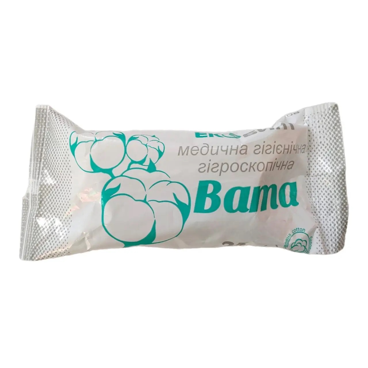 Вата медична гігроскопічна гігієнічна нестерильна ролик 25 g (г) ТМ Екобинт